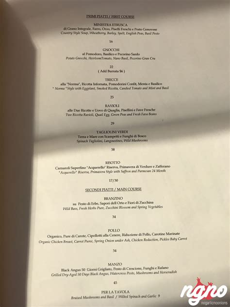 armani restaurant nyc menu.